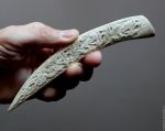Нож резной ритуальный "Волчья дружба" рог лося